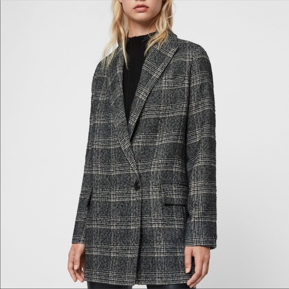 New All Saints Menswear Inspired Women’s Wool Lined Blazer - Picture 1 of 6